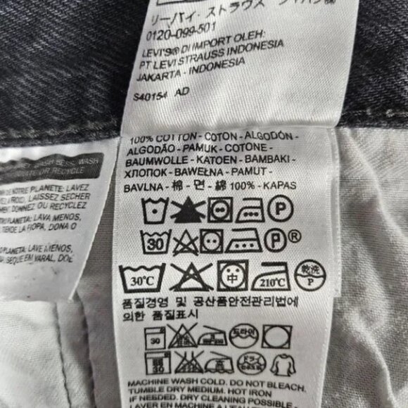 Levi's 501XX Jeans Mens 38X28.5 Black Denim Button Fly Straight Cotton Grunge - Picture 6 of 16